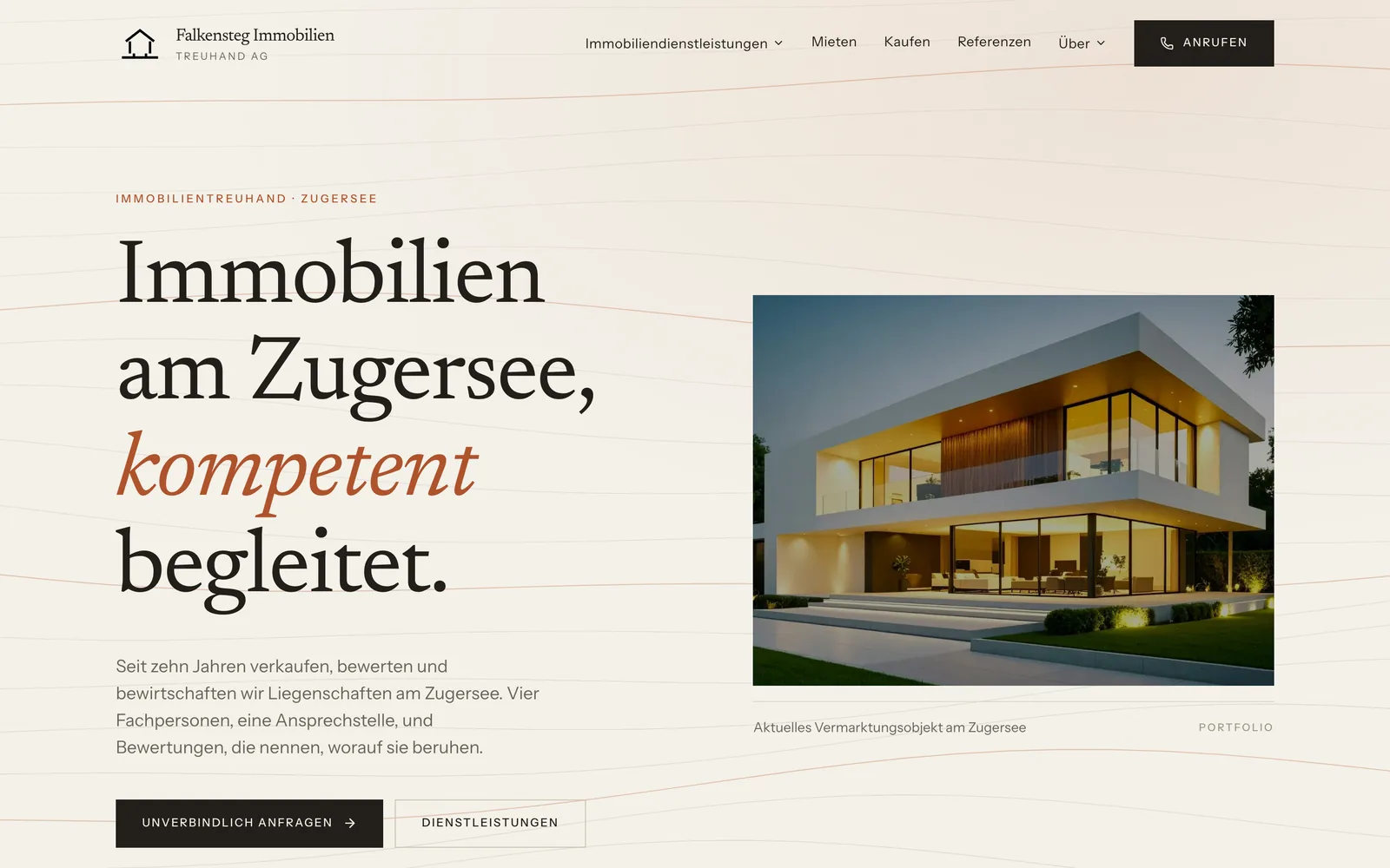 Screenshot of the home page: Falkensteg