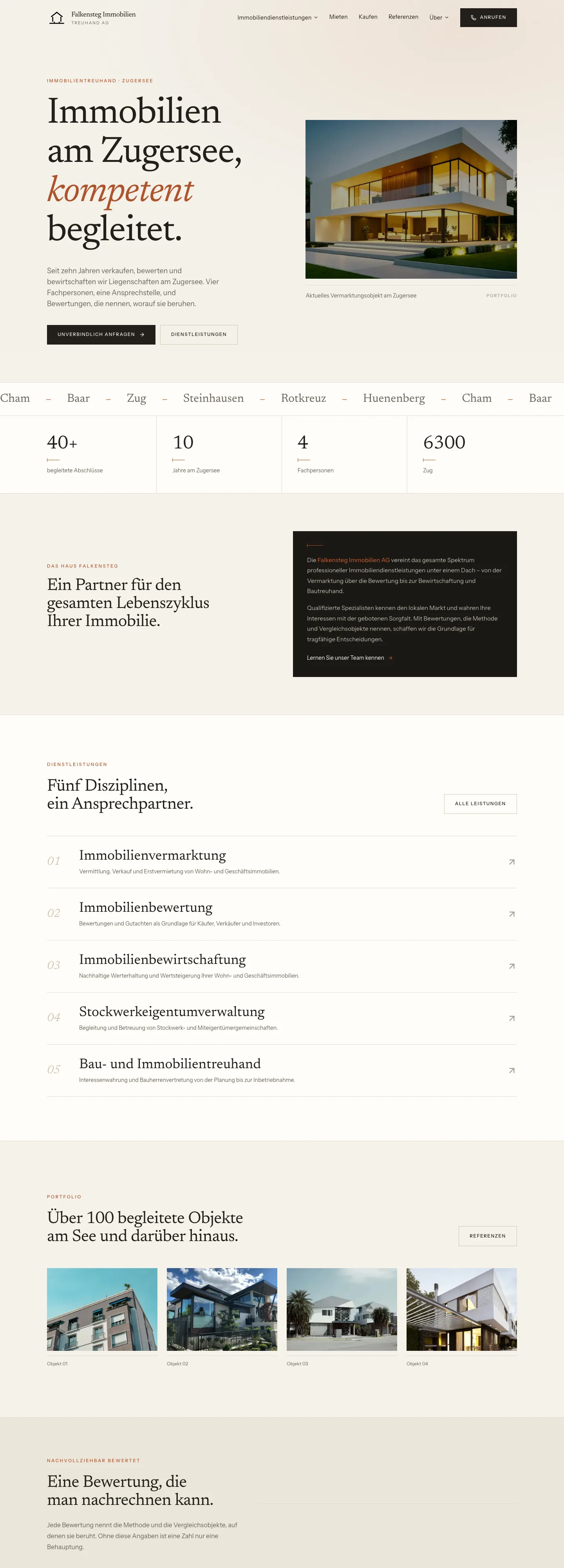 Screenshot of the home page: Falkensteg