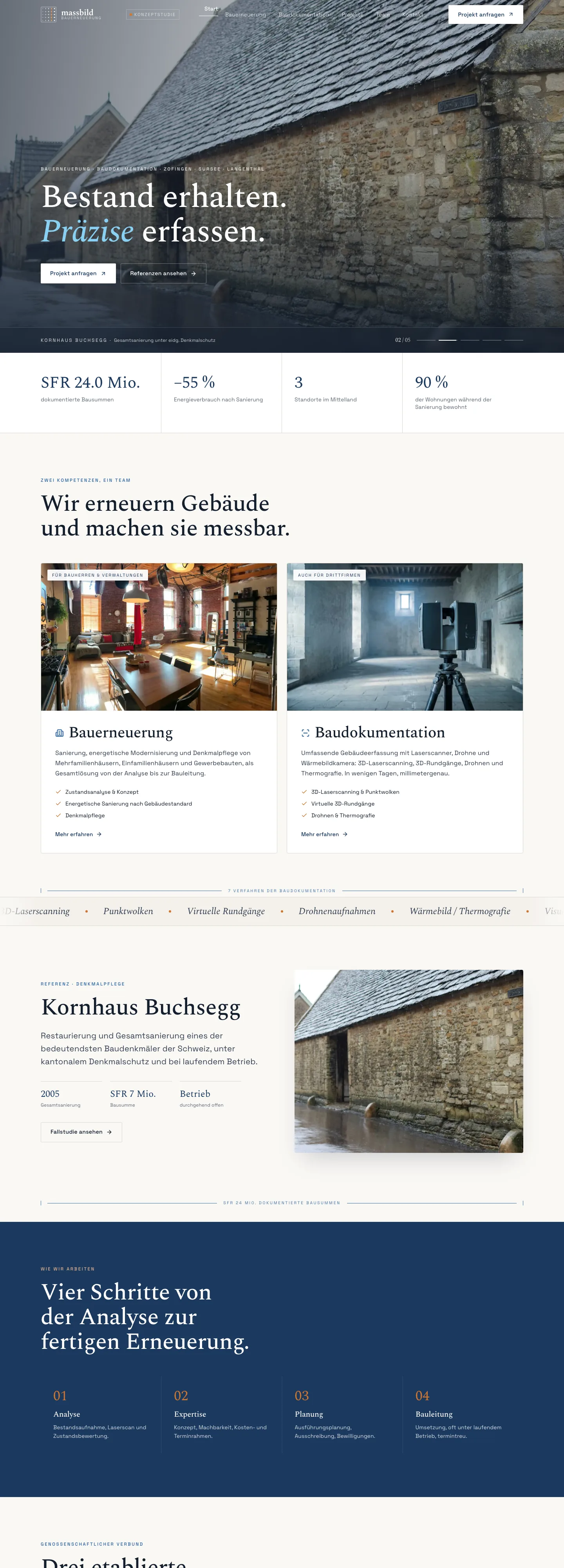 Screenshot of the home page: MASSBILD
