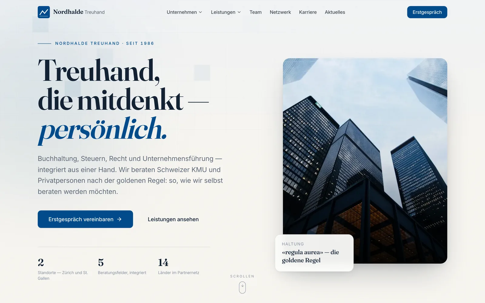 Screenshot of the home page: Nordhalde