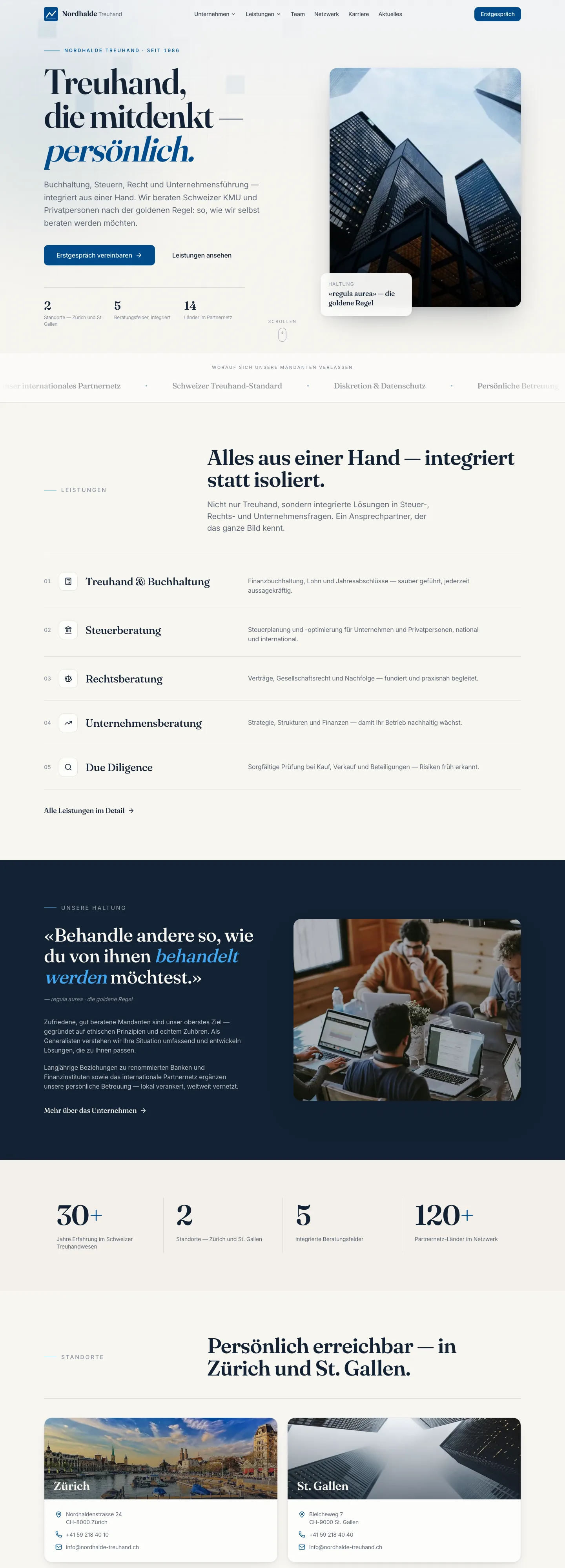 Screenshot of the home page: Nordhalde